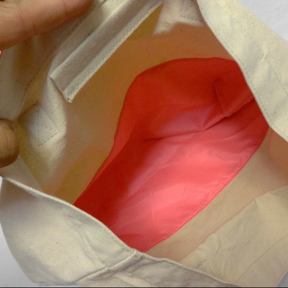 VICTORIA'S SECRET Canvas Pink Tote Bag - Picture 5 of 6